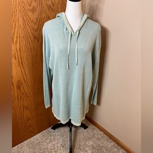 J Jill pale green hooded sweater size 2X